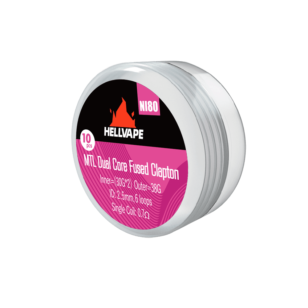 Hellvape MTL Dual Core Fused Clapton Coil 0,7 Ohm Ni80 Hellvape MTL Dual Core Fused Clapton Coil 0,7 Ohm Ni80