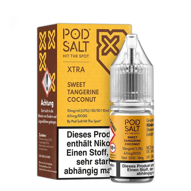 Pod Salt Xtra Nikotinsalz - Sweet Tangerine Coconut - 10ml Liquid 10mg