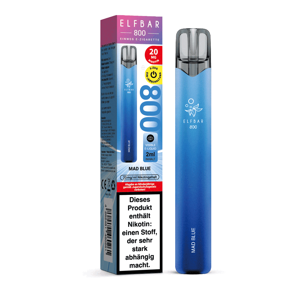 Elfbar 800 Einweg E-Zigarette - Mad Blue - 20mg