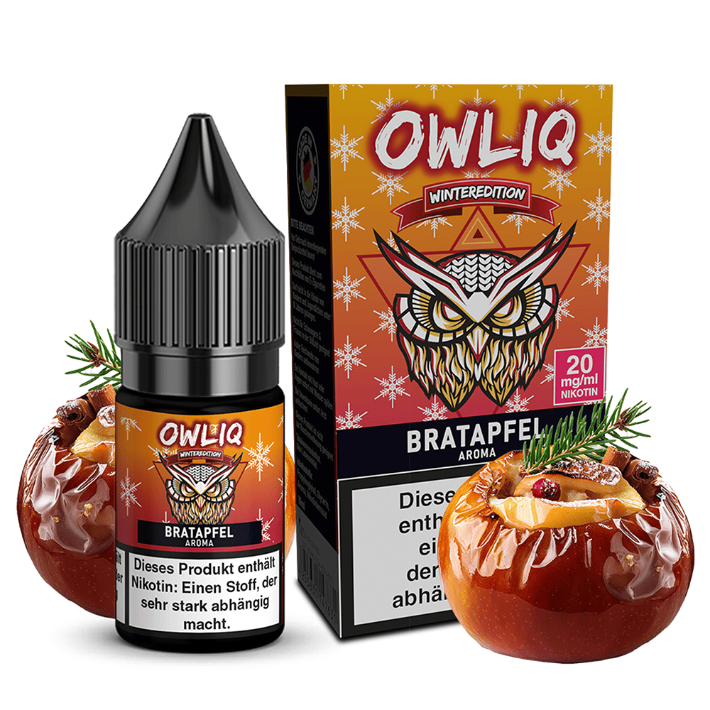 OWLIQ Nikotinsalz Weihnachtsedition - Bratapfel - 10ml Liquid 20mg