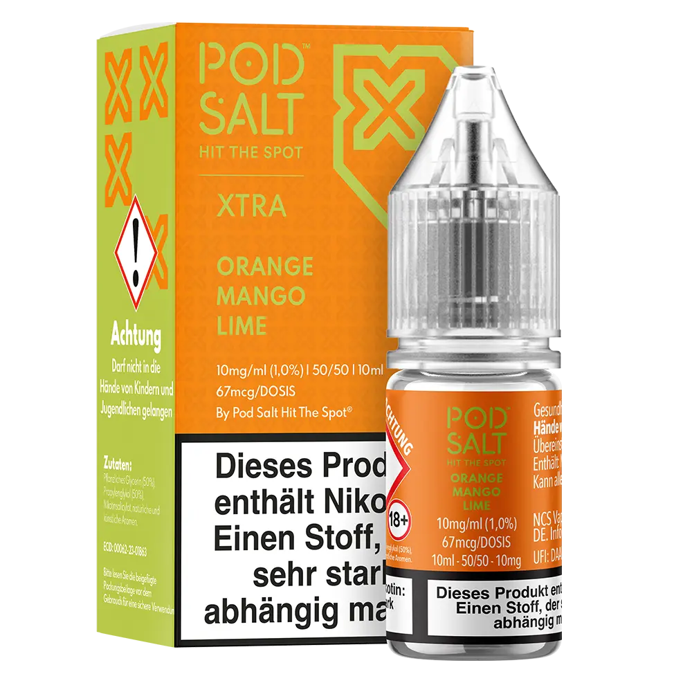 Pod Salt Xtra Nikotinsalz - Orange Mango Lime - Liquid 10mg 10ml