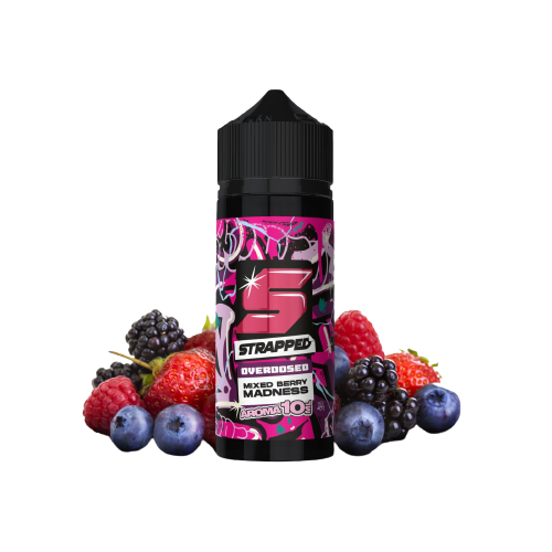 Strapped Longfill - Mixed Berry Madness - Overdosed 10ml Aroma in 120ml Flasche
