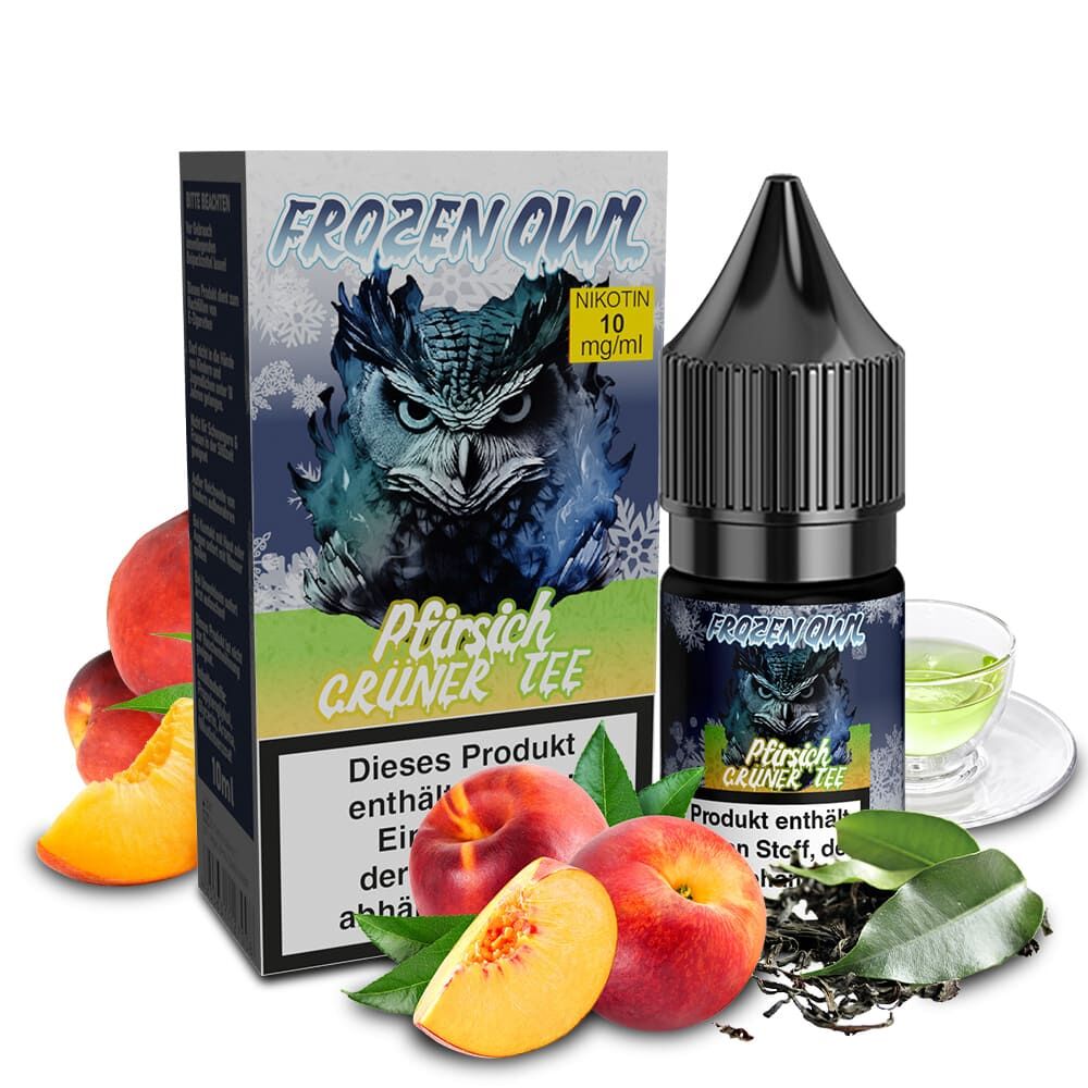 Frozen OWL Nikotinsalz - Pfirsich Grüner Tee - 10ml Liquid 10mg