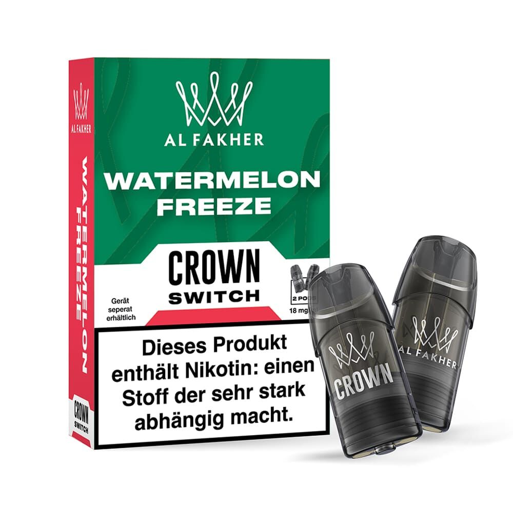 2x Al Fakher Crown Switch Einweg Pod - Watermelon Freeze - 18mg Nikotinsalz 2ml
