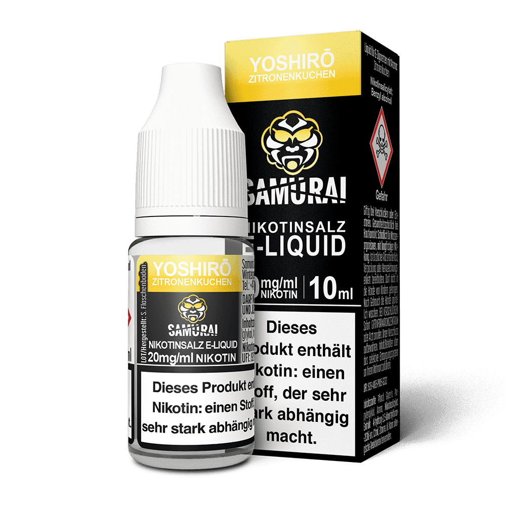 Samurai Nikotinsalz - Yoshiro Zitronenkuchen - Liquid 20mg 10ml Samurai Nikotinsalz - Yoshiro Zitronenkuchen - Liquid 20mg 10ml