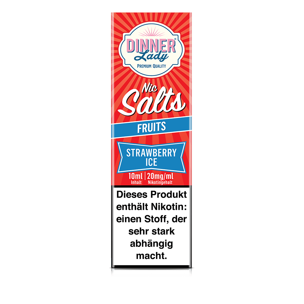 Dinner Lady Nikotinsalz - Strawberry Ice - 50/50 10ml Liquid 20mg