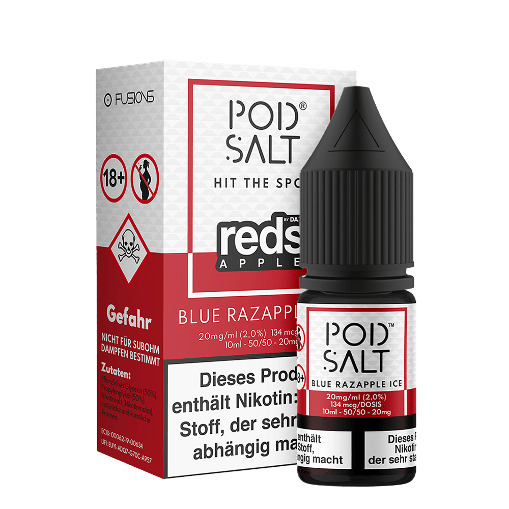 Pod Salt Fusion - Blue Razapple Ice - 10ml Liquid 20mg Nikotinsalz