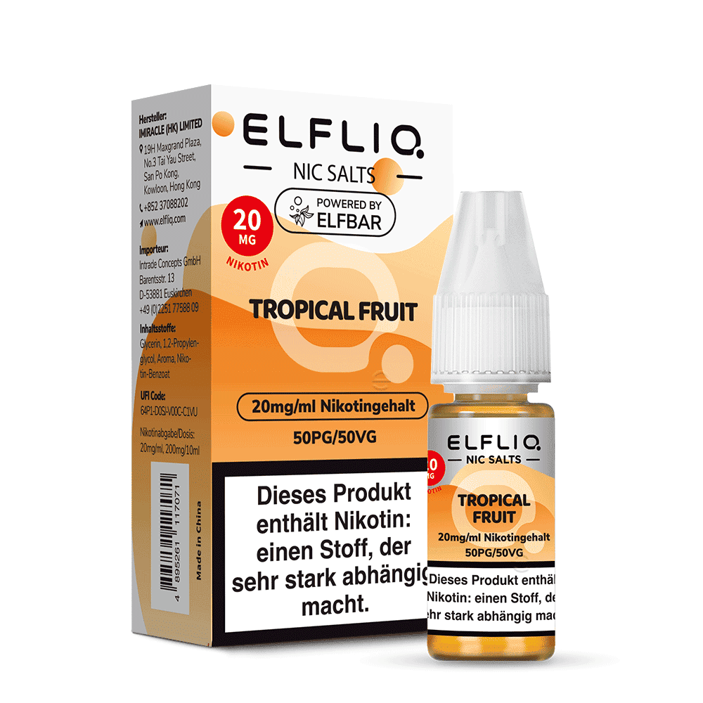 Elfliq by Elfbar Nikotinsalz - Tropical Fruit - Liquid 20mg 10ml