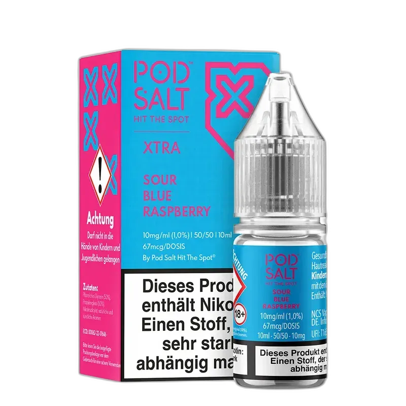 Pod Salt Xtra Nikotinsalz - Sour Blue Raspberry - 10ml Liquid 10mg