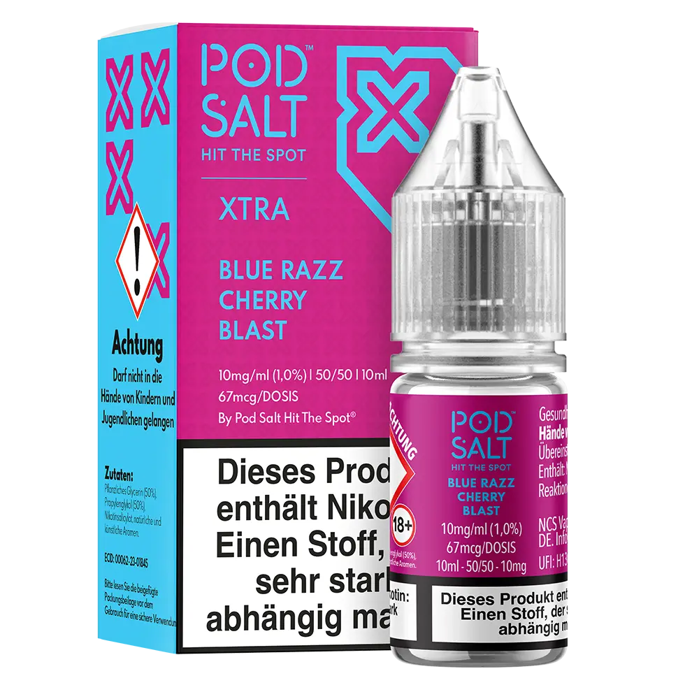 Pod Salt Xtra Nikotinsalz - Blue Razz Cherry Blast - Liquid 10mg 10ml