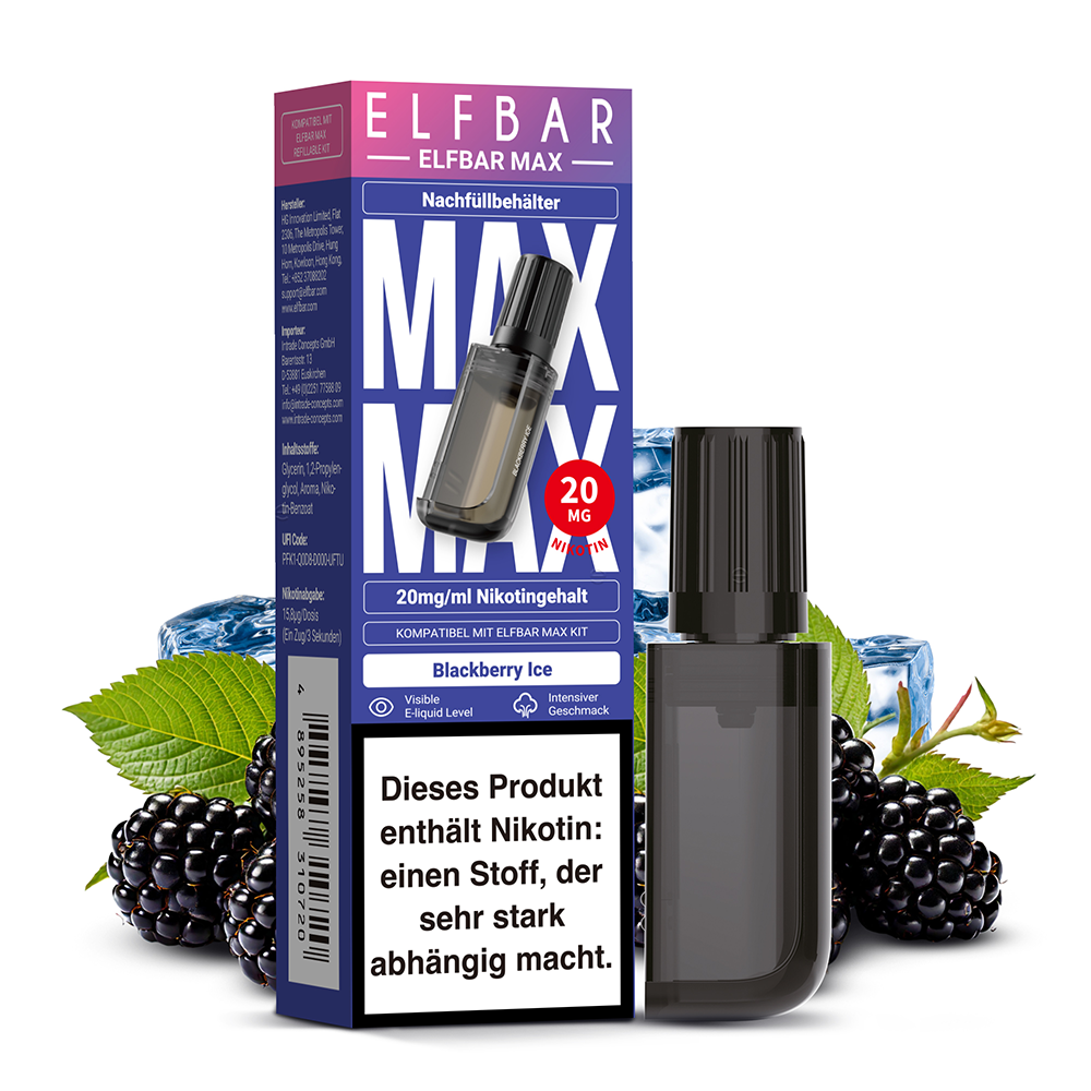Elfbar MAX Refill Pod - Blackberry Ice - 20mg Nikotinsalz 10ml