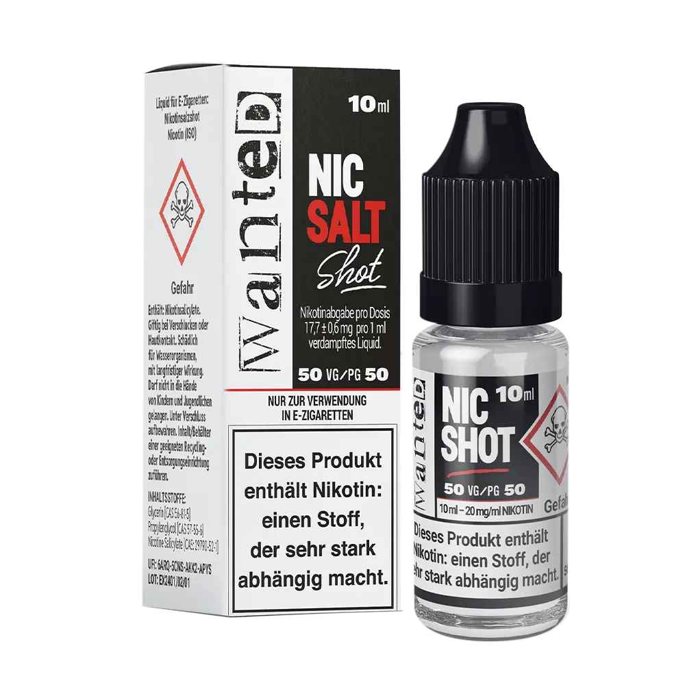 Wanted Salz Shot 50/50 20mg/ml 10ml