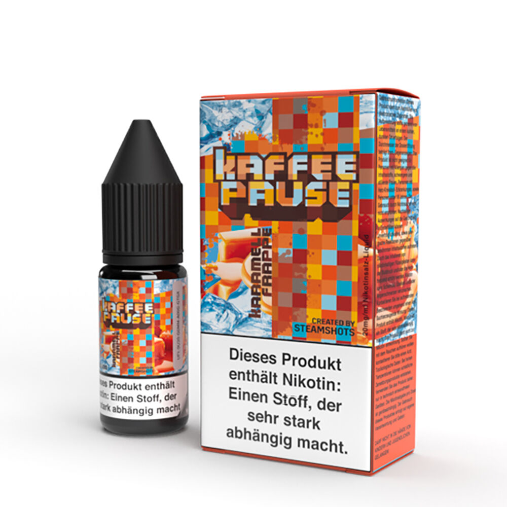 Kaffeepause Nikotinsalz - Karamell Frappe Ice - 10ml Liquid 20mg