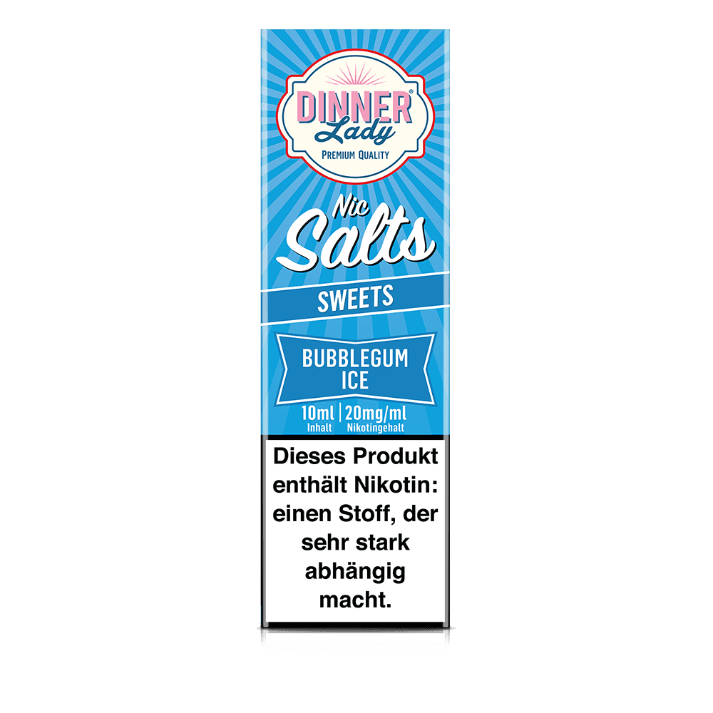 Dinner Lady Nikotinsalz - Bubblegum Ice - 50/50 10ml Liquid 20mg