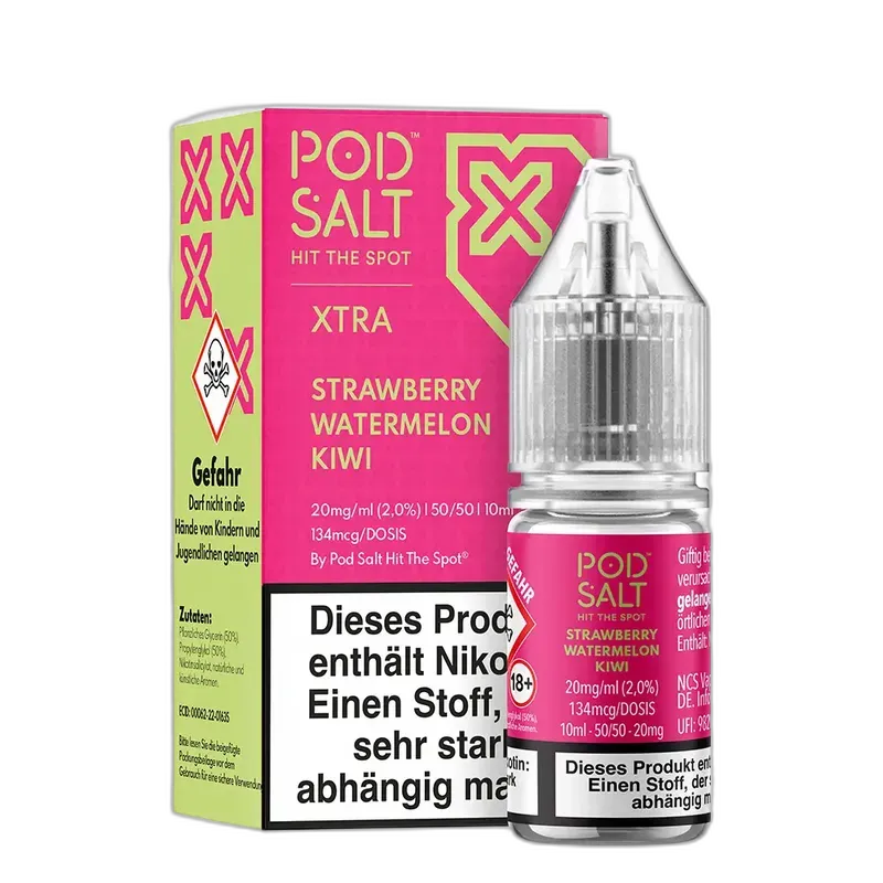 Pod Salt Xtra Nikotinsalz - Strawberry Watermelon Kiwi - 10ml Liquid 20mg